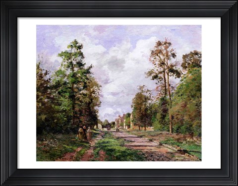 Framed road to Louveciennes at the edge of the wood, 1871 Print