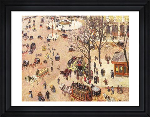 Framed Place du Theatre Francais, 1898 Print