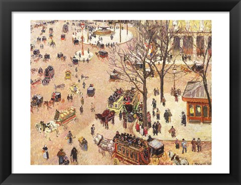Framed Place du Theatre Francais, 1898 Print