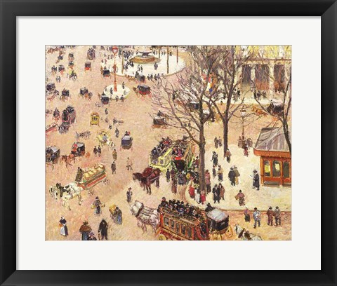 Framed Place du Theatre Francais, 1898 Print