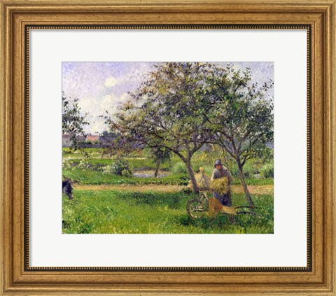 Framed Wheelbarrow, Orchard, c.1881 Print