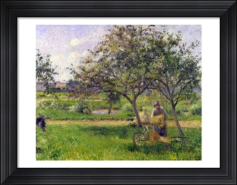 Framed Wheelbarrow, Orchard, c.1881 Print