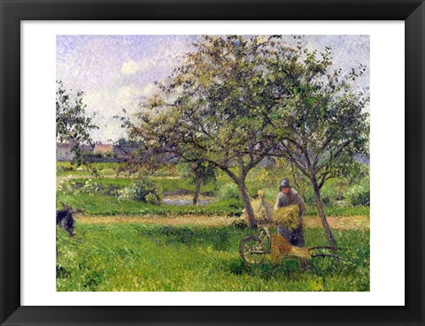 Framed Wheelbarrow, Orchard, c.1881 Print