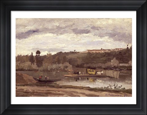 Framed Ferry at Varenne-Saint-Hilaire, 1864 Print