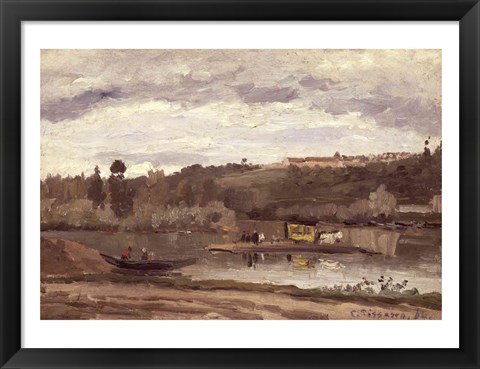 Framed Ferry at Varenne-Saint-Hilaire, 1864 Print