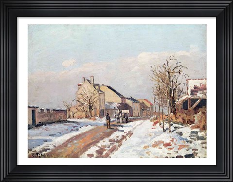 Framed Road from Gisors to Pontoise, Snow Effect, 1872 Print