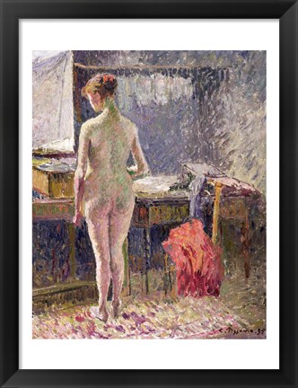 Framed Female Nude seen from the Back, 1895 Print