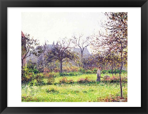 Framed Morning Sun, Autumn, Eragny, 1897 Print