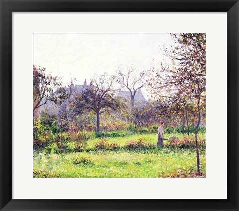 Framed Morning Sun, Autumn, Eragny, 1897 Print