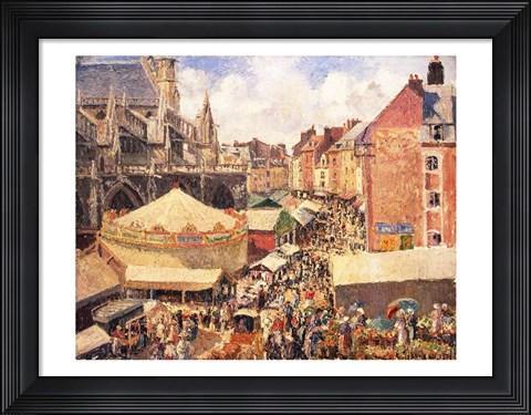 Framed Fair in Dieppe, Sunny Morning, 1901 Print