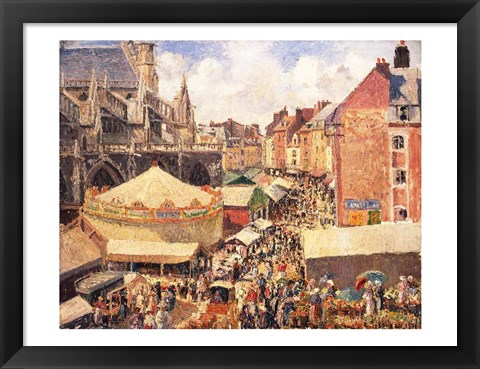 Framed Fair in Dieppe, Sunny Morning, 1901 Print