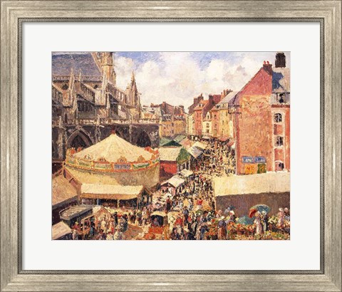 Framed Fair in Dieppe, Sunny Morning, 1901 Print