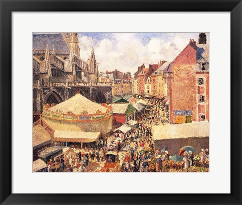 Framed Fair in Dieppe, Sunny Morning, 1901 Print