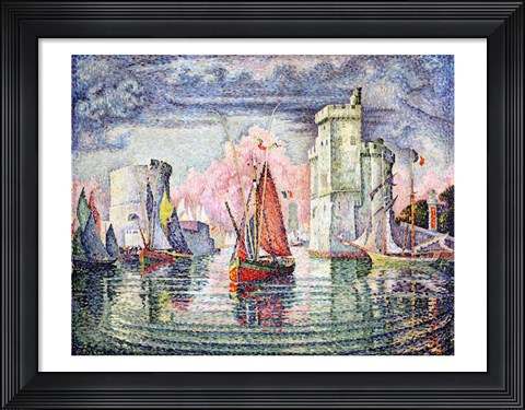 Framed Port at La Rochelle, 1921 Print