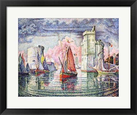 Framed Port at La Rochelle, 1921 Print