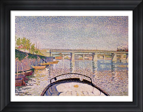 Framed Bridge at Asnieres, 1888 Print