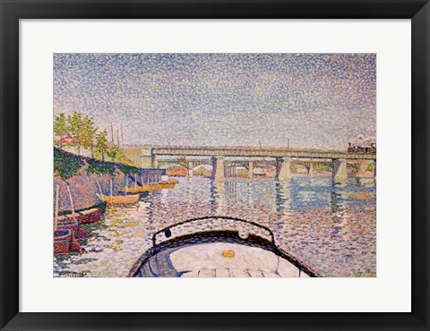 Framed Bridge at Asnieres, 1888 Print