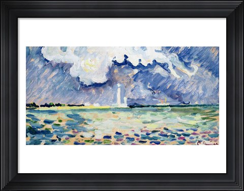 Framed Lighthouse at Gatteville Print