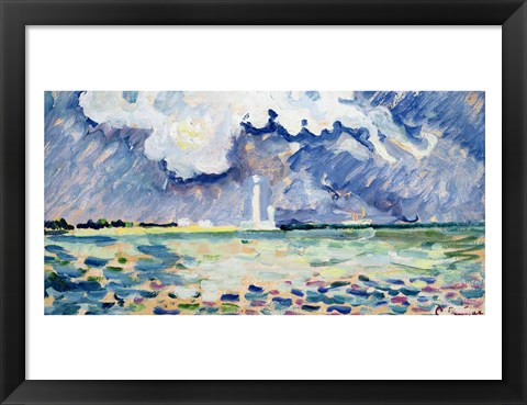 Framed Lighthouse at Gatteville Print