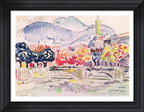 Framed Le Paillon, Nice, 1921 Print