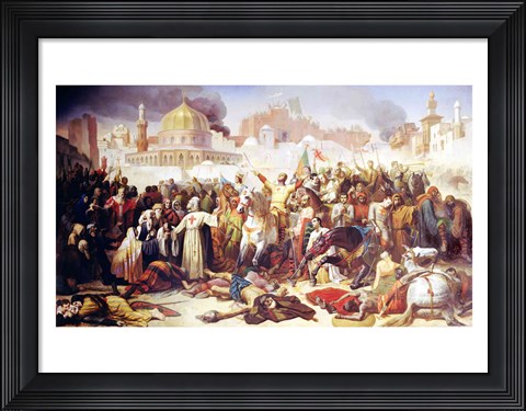 Framed Taking of Jerusalem by the Crusaders Print