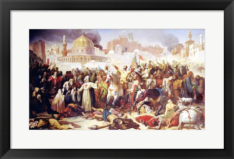 Framed Taking of Jerusalem by the Crusaders Print