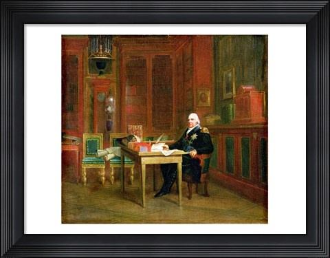 Framed Louis XVIII in his Study at the Tuileries Print