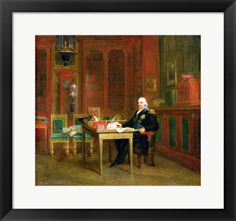 Framed Louis XVIII in his Study at the Tuileries Print