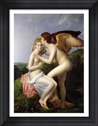 Framed Psyche Receiving the First Kiss of Cupid, 1798 Print