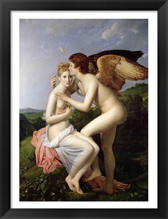 Framed Psyche Receiving the First Kiss of Cupid, 1798 Print