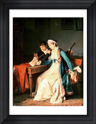 Framed Music Lesson, 1790 Print