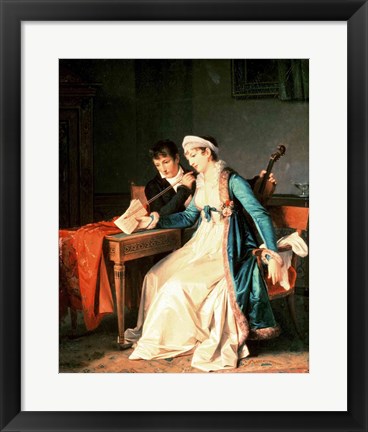 Framed Music Lesson, 1790 Print