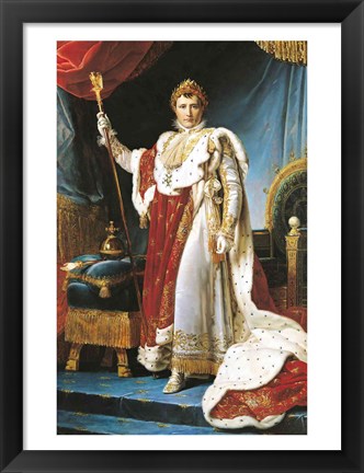 Framed Napoleon I in his coronation robe, c.1804 Print