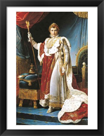 Framed Napoleon I in his coronation robe, c.1804 Print