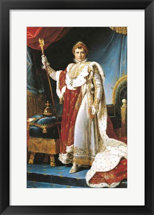 Framed Napoleon I in his coronation robe, c.1804 Print