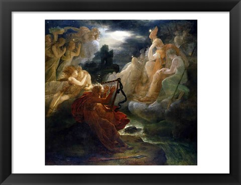 Framed On the Bank of the Lora, Ossian Conjures up a Spirit with the Sound of his Harp, c.1811 Print