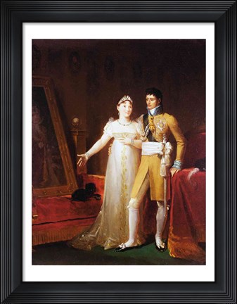Framed Portrait of Jerome Bonaparte - with a woman Print