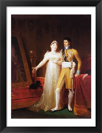 Framed Portrait of Jerome Bonaparte - with a woman Print