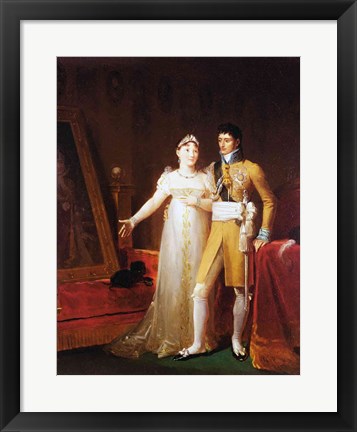 Framed Portrait of Jerome Bonaparte - with a woman Print