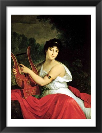 Framed Portrait of Madame de la Pleigne Print