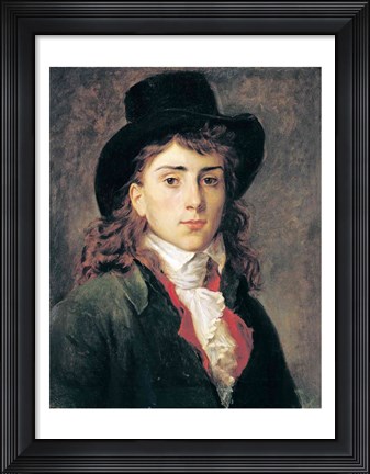 Framed Portrait of Baron Antoine Jean Gros Print