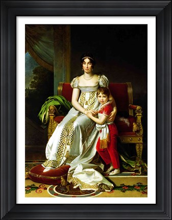 Framed Hortense de Beauharnais and Child Print