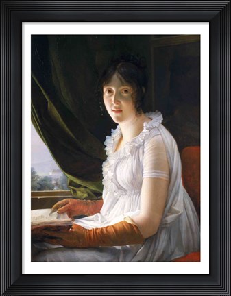 Framed Seated Portrait of Marie-Philippe-Claude Walbonne Print