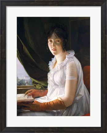 Framed Seated Portrait of Marie-Philippe-Claude Walbonne Print