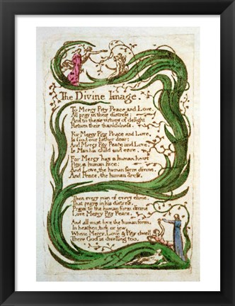 Framed Divine Image, from Songs of Innocence, 1789 Print