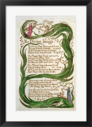 Framed Divine Image, from Songs of Innocence, 1789 Print