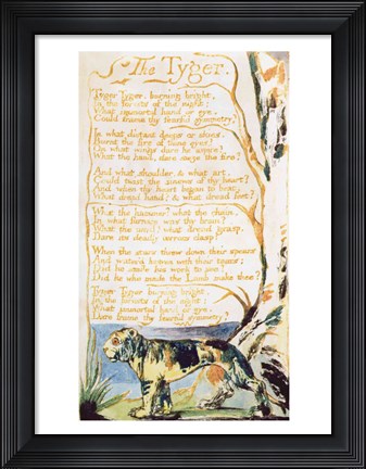 Framed Tyger, from Songs of Innocence Print