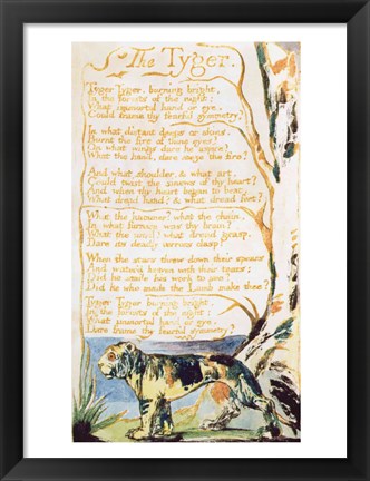 Framed Tyger, from Songs of Innocence Print