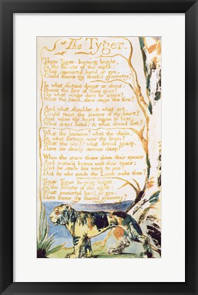 Framed Tyger, from Songs of Innocence Print