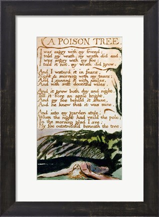 Framed Poison Tree, from Songs of Experience Print